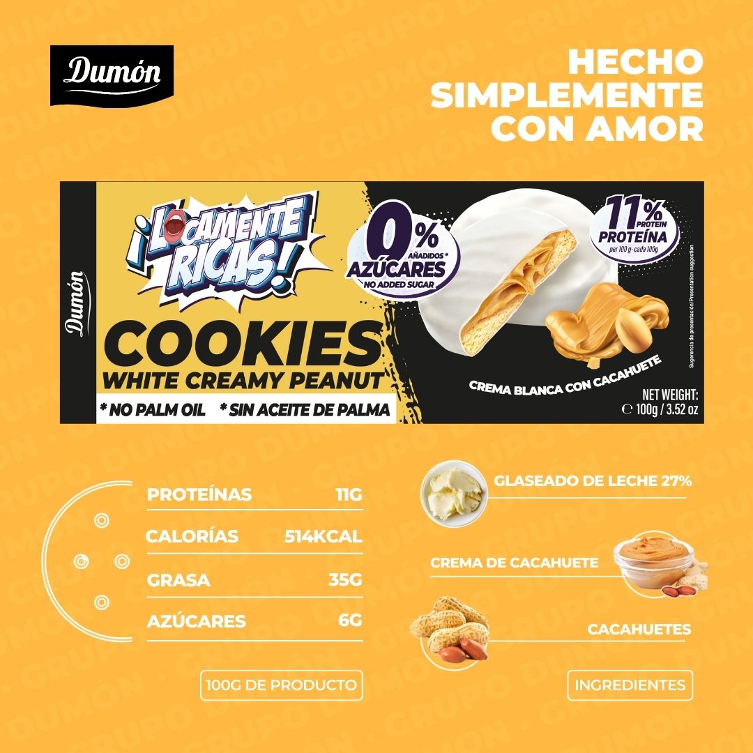 Galleta de Cacahuete Y Crema Blanca 100GR - Dumón Locamente Ricas