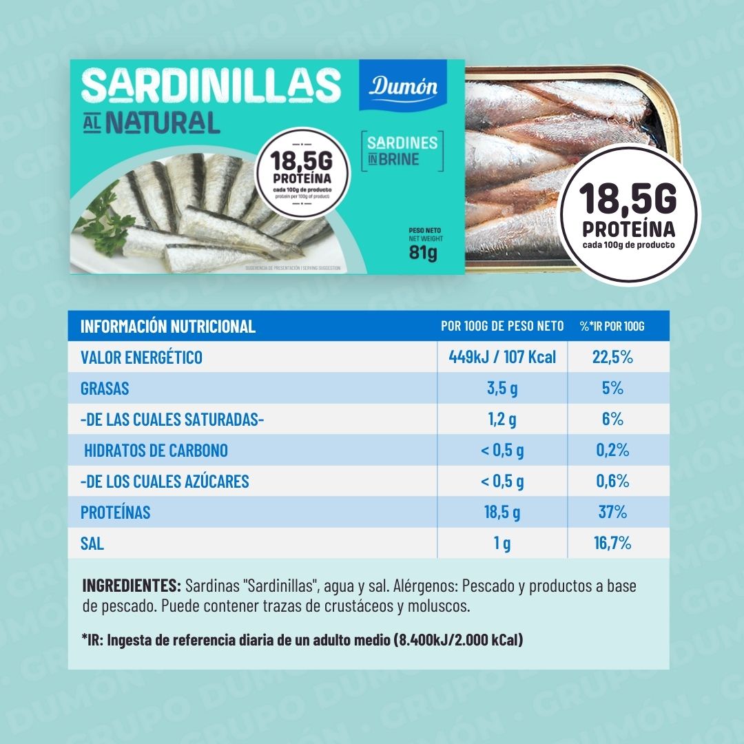 Sardinillas al Natural en Conserva 90GR - Dumón
