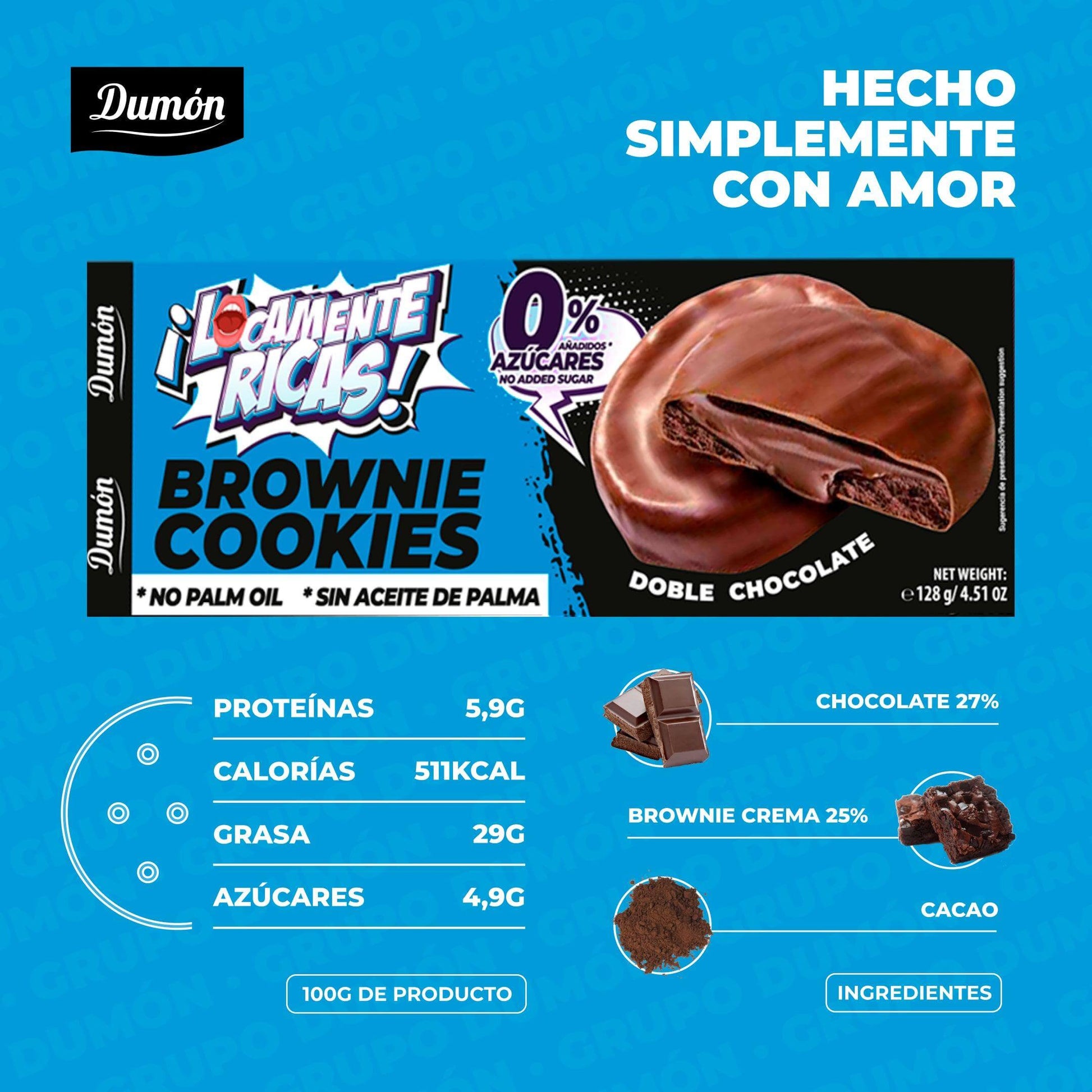 Galleta Brownie Doble Chocolate Sin Azucar x 128GR - Dumón GRUPO DUMON