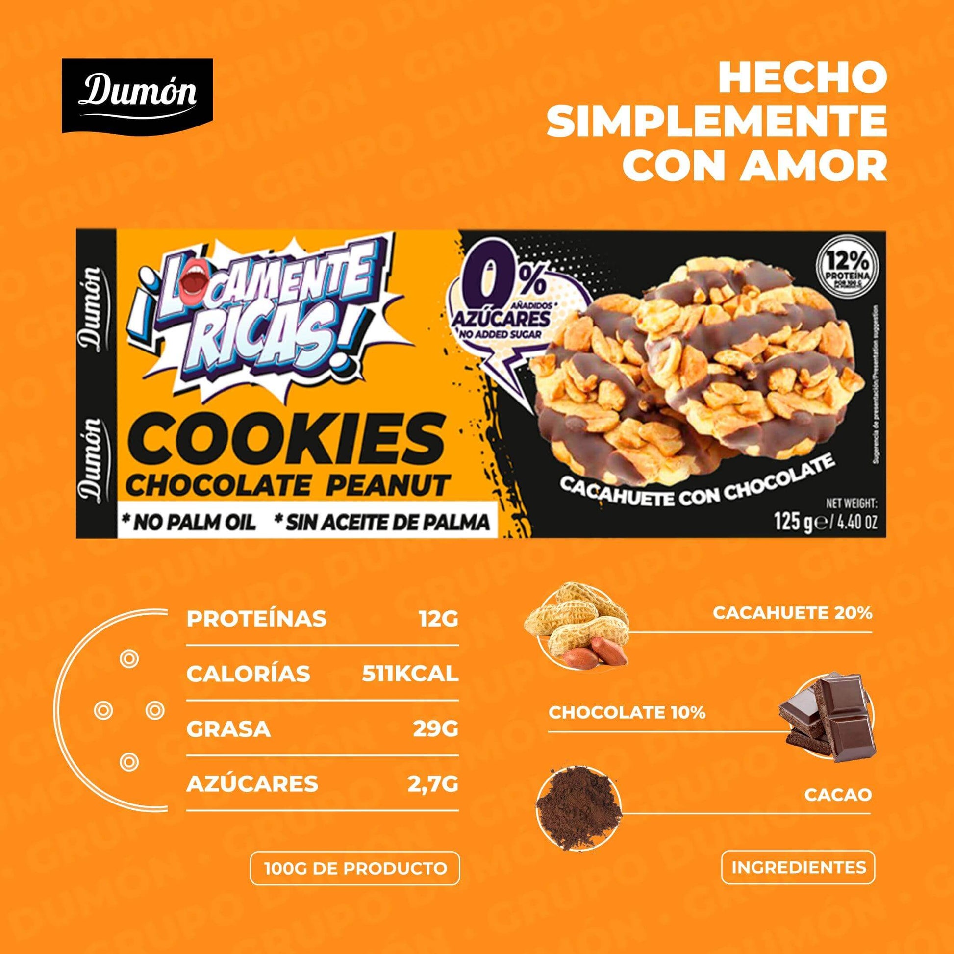 Galleta proteica Cacahuate y Chocolate Sin azucar- Dumón GRUPO DUMON