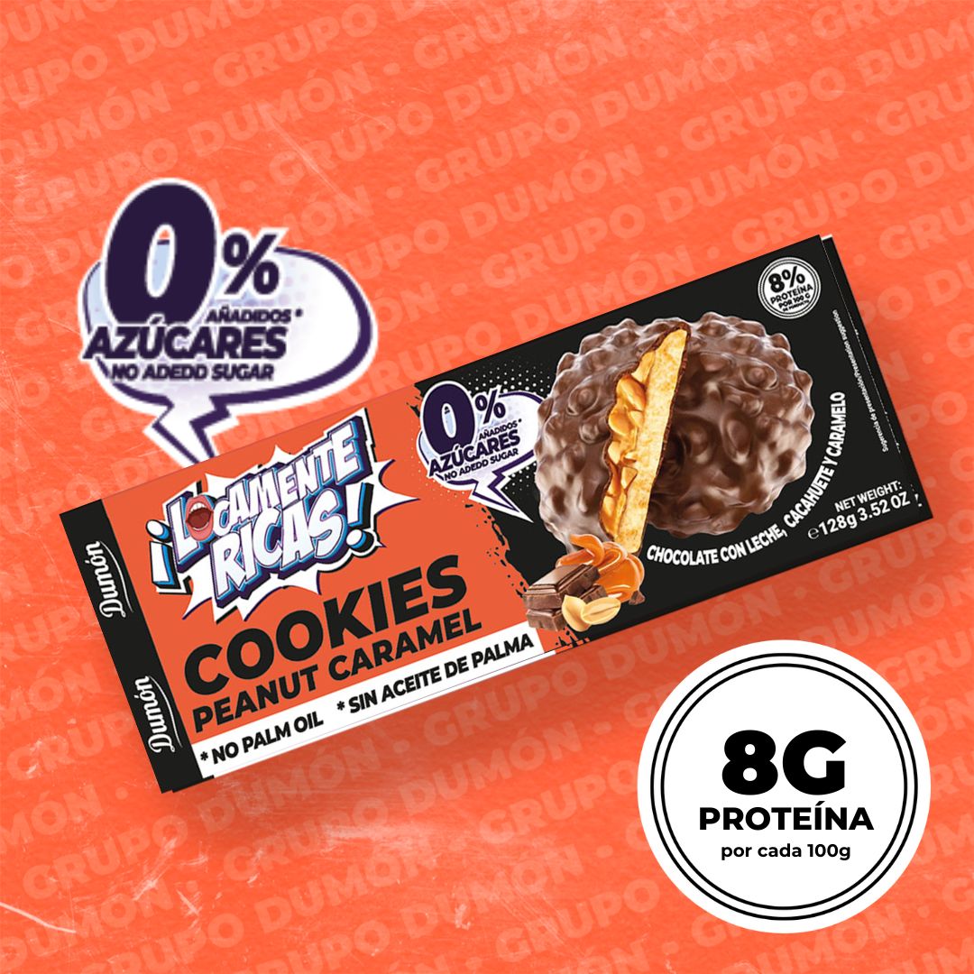 Biscoitos de Chocolate ao Leite, Amendoim e Caramelo 128GR - Dumón