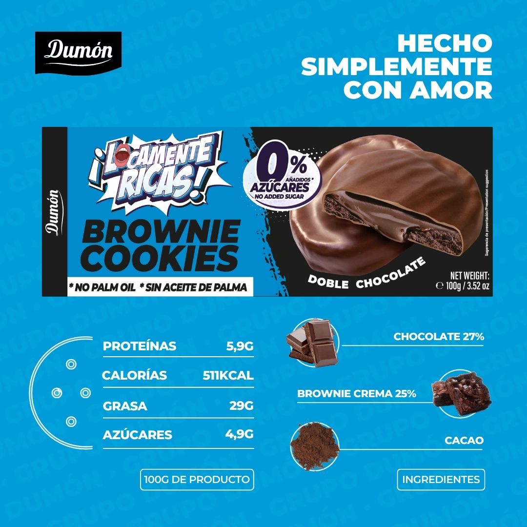 Galleta Brownie Doble Chocolate de 100GR - Dumón Locamente Ricas